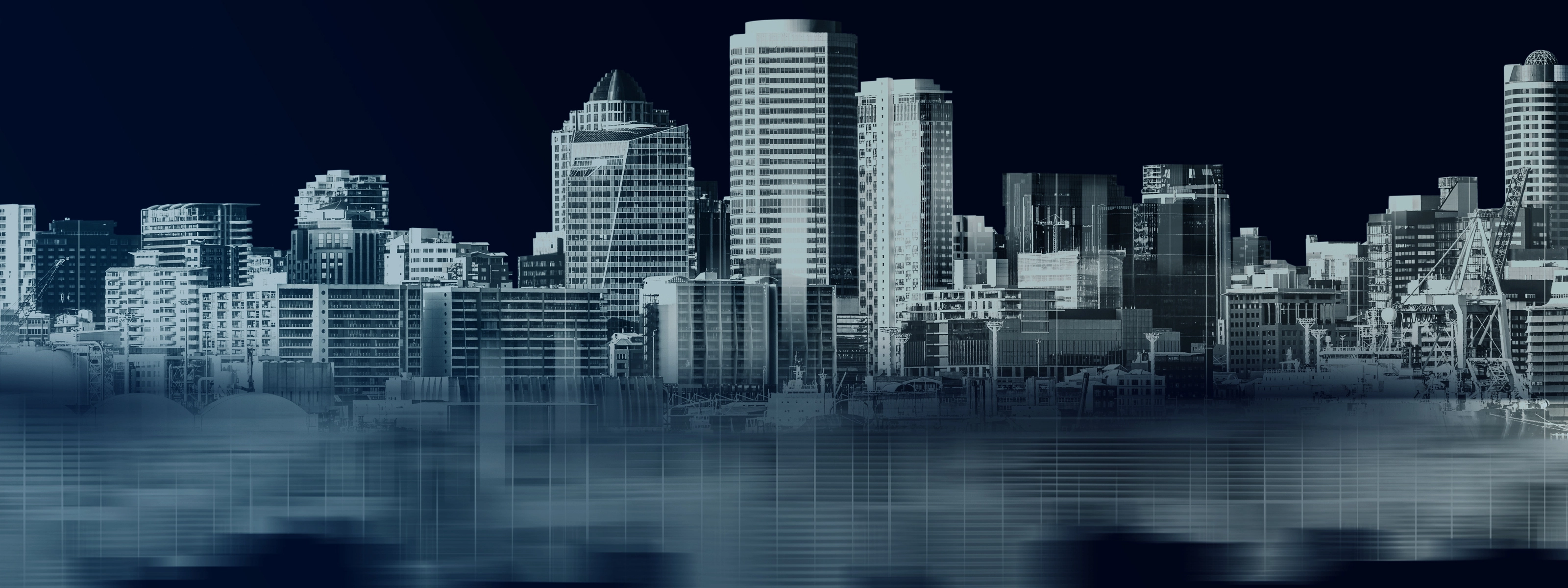 Abstract city building skyline metropolitan area in contemporary color style and futuristic effects. Real estate and property development. Innovative architecture and engineering concept.